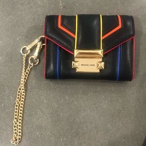 Whitney Small Rainbow Quilted Leather Chain Wallet